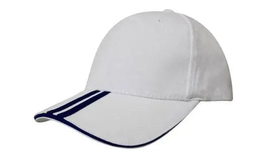Headwear Bhc 2 Stripe Peak & Sandwich Cap X12 - 4074 Headwear Professionals